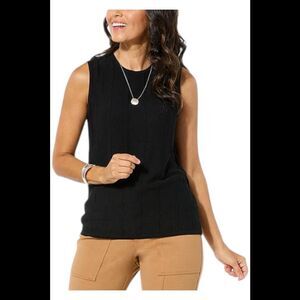 WynneCollection Women's Sweater Knit Tank Black - Regular